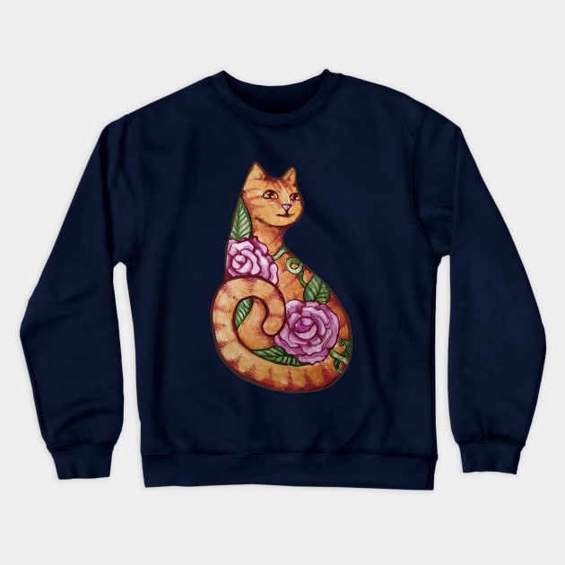 Orange Tabby Cat Crewneck Sweatshirt by bubbsnugg